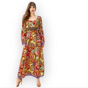Forum Novelties Flower Power Bell Sleeve Hippie Dress One Size